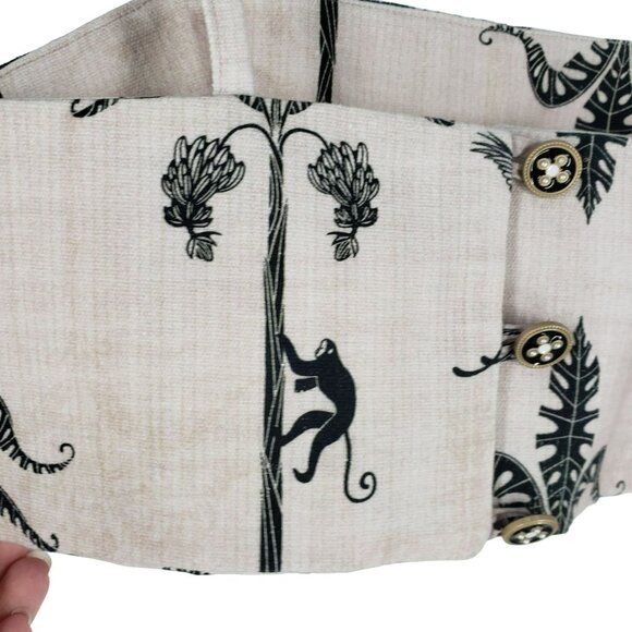 NEW Isla & White Jungle Print Crop Top Cream Black Boho Resort Vacation Chic - Picture 10 of 12